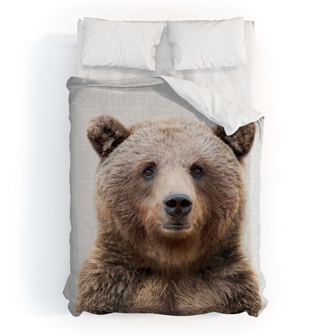 Gal Design Grizzly Bear Colorful Duvet Cover
