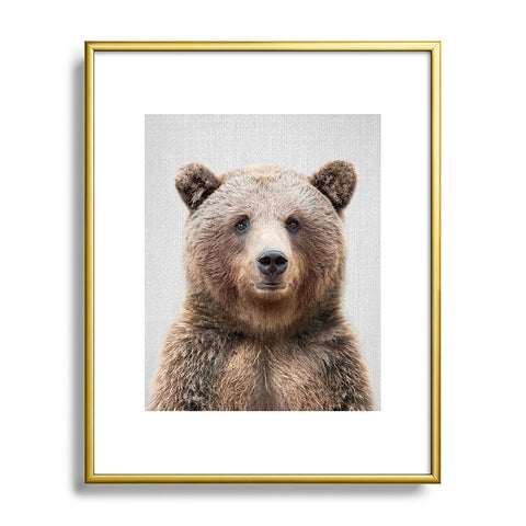 Gal Design Grizzly Bear Colorful Metal Framed Art Print