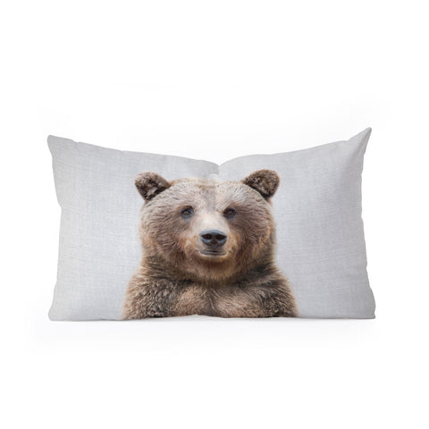 Gal Design Grizzly Bear Colorful Oblong Throw Pillow