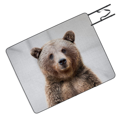 Gal Design Grizzly Bear Colorful Picnic Blanket