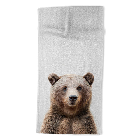 Gal Design Grizzly Bear Colorful Beach Towel