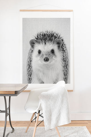 Gal Design Hedgehog Black White Art Print And Hanger