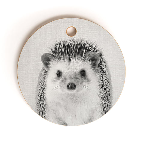 Gal Design Hedgehog Black White Cutting Board Round