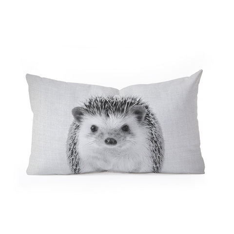 Gal Design Hedgehog Black White Oblong Throw Pillow