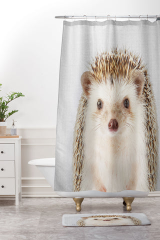 Gal Design Hedgehog Colorful Shower Curtain And Mat