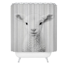 Gal Design Lamb Black White Shower Curtain