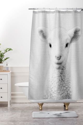 Gal Design Lamb Black White Shower Curtain And Mat
