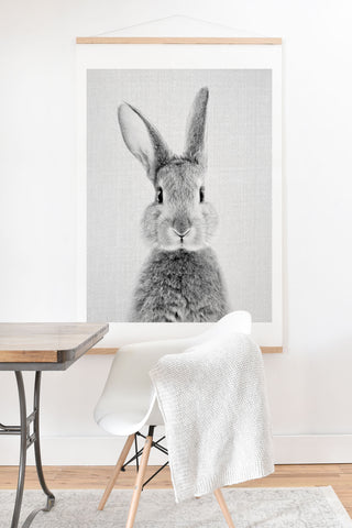 Gal Design Rabbit Black White Art Print And Hanger
