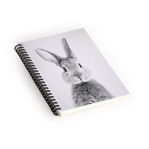 Gal Design Rabbit Black White Spiral Notebook