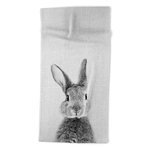 Gal Design Rabbit Black White Beach Towel