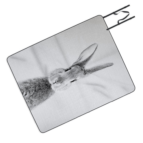 Gal Design Rabbit Black White Picnic Blanket