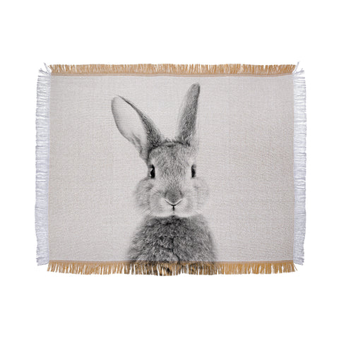 Gal Design Rabbit Black White Throw Blanket