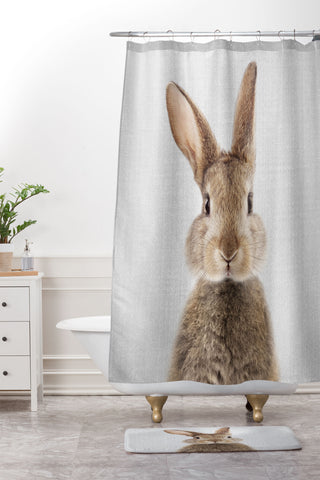 Gal Design Rabbit Colorful Shower Curtain And Mat