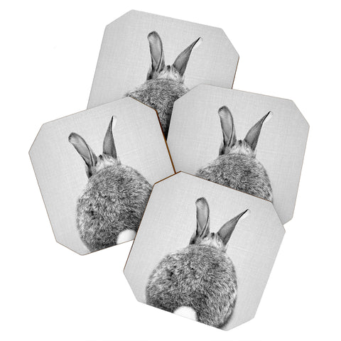 Gal Design Rabbit Tail Black White Coaster Set