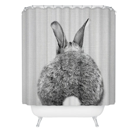 Gal Design Rabbit Tail Black White Shower Curtain