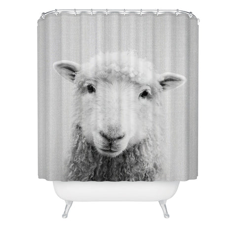 Gal Design Sheep Black White Shower Curtain