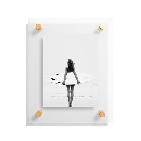 Gal Design Surf Girl Floating Acrylic Print