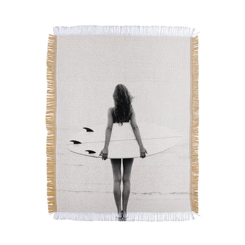 Gal Design Surf Girl Throw Blanket