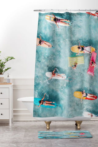Gal Design Surf Sisters Shower Curtain And Mat