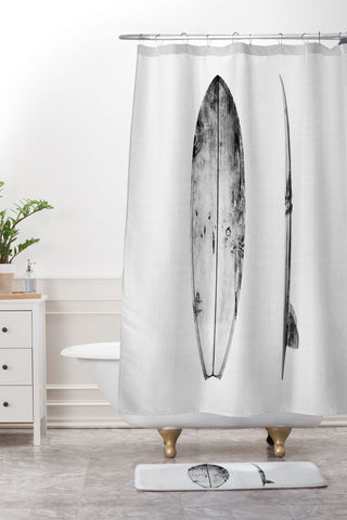Gal Design Surfboard Shower Curtain And Mat