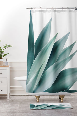 Gale Switzer Agave Flare II Shower Curtain And Mat