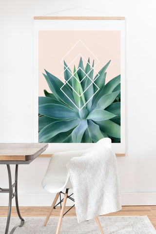 Gale Switzer Agave geometrics peach Art Print And Hanger