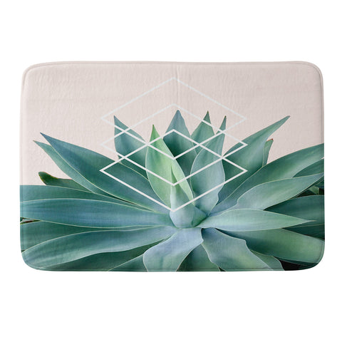 Gale Switzer Agave geometrics peach Memory Foam Bath Mat