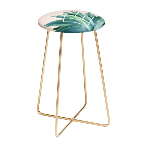 Gale Switzer Agave geometrics peach Counter Stool