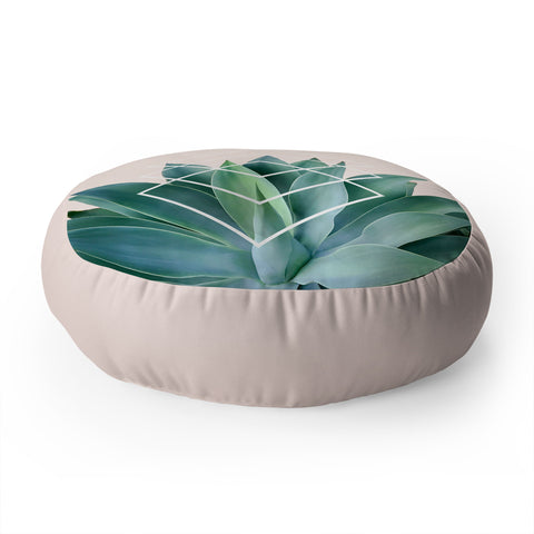 Gale Switzer Agave geometrics peach Floor Pillow Round