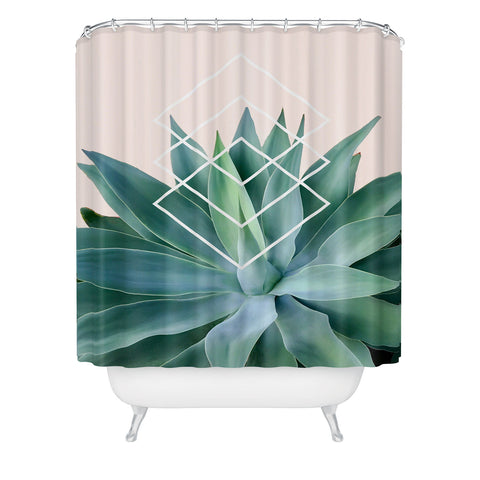 Gale Switzer Agave geometrics peach Shower Curtain