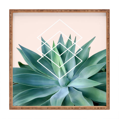 Gale Switzer Agave geometrics peach Square Tray