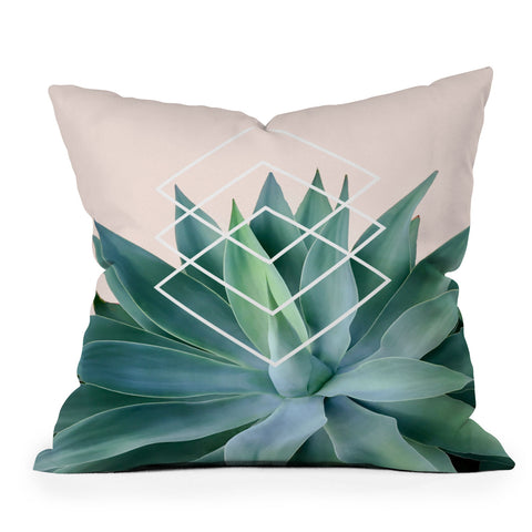 Gale Switzer Agave geometrics peach Throw Pillow