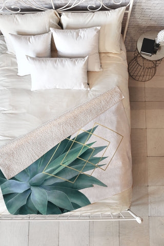 Gale Switzer Agave geometrics Fleece Throw Blanket