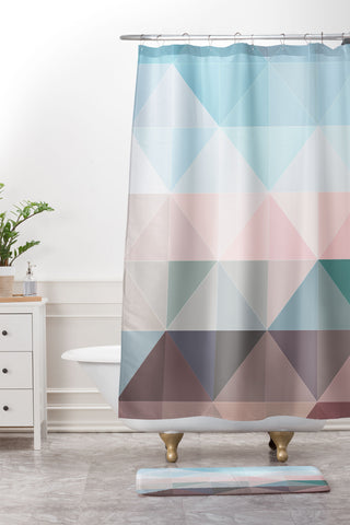 Gale Switzer Apex Geometric Shower Curtain And Mat