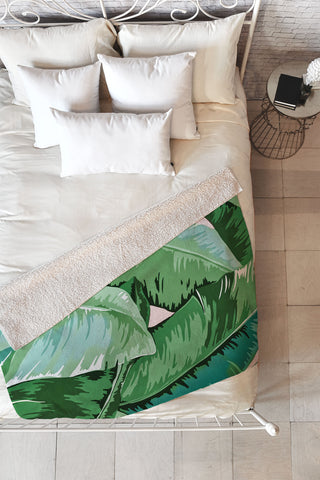 Gale Switzer Banana leaf grandeur II Fleece Throw Blanket