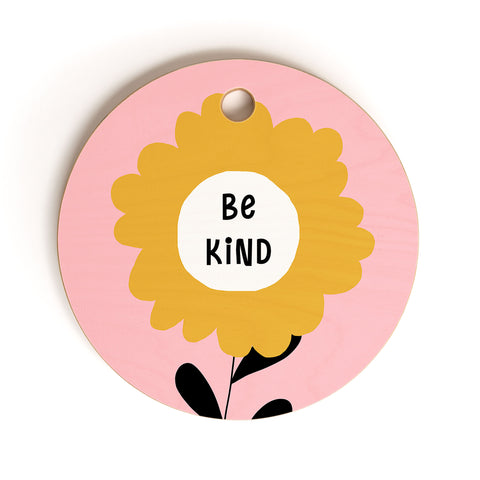 Gale Switzer Be Kind bloom Cutting Board Round