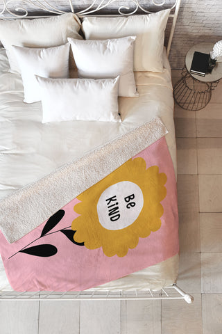 Gale Switzer Be Kind bloom Fleece Throw Blanket
