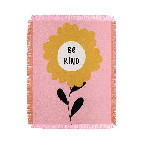 Gale Switzer Be Kind bloom Throw Blanket