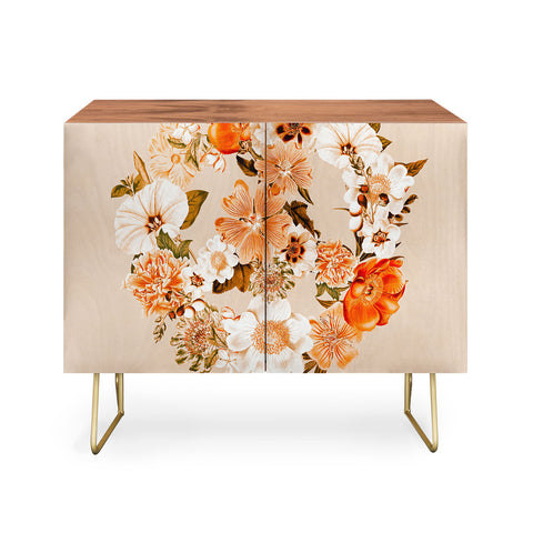 Gale Switzer Botanica bohemian Peace sign Credenza