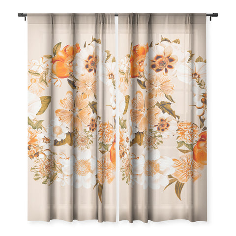 Gale Switzer Botanica bohemian Peace sign Sheer Non Repeat