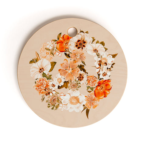 Gale Switzer Botanica bohemian Peace sign Cutting Board Round