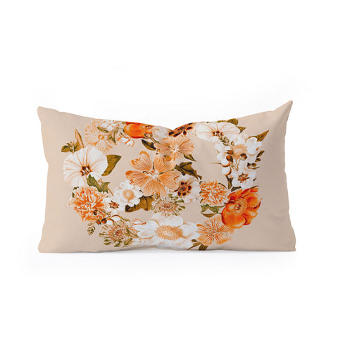 Gale Switzer Botanica bohemian Peace sign Oblong Throw Pillow