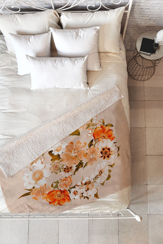 Gale Switzer Botanica bohemian Peace sign Fleece Throw Blanket