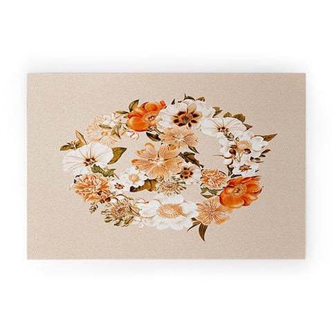 Gale Switzer Botanica bohemian Peace sign Welcome Mat
