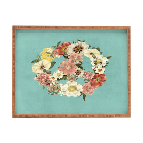 Gale Switzer Botanica Peace sign Rectangular Tray