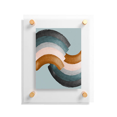 Gale Switzer Brushstroke rainbows teal Floating Acrylic Print