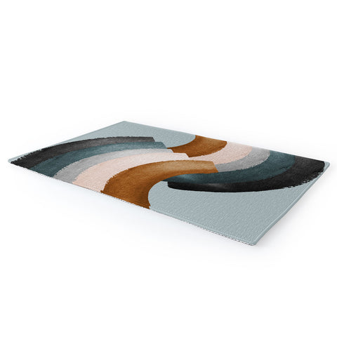 Gale Switzer Brushstroke rainbows teal Area Rug