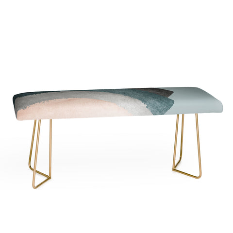 Gale Switzer Brushstroke rainbows teal Bench