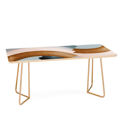 Gale Switzer Brushstroke rainbows teal Coffee Table