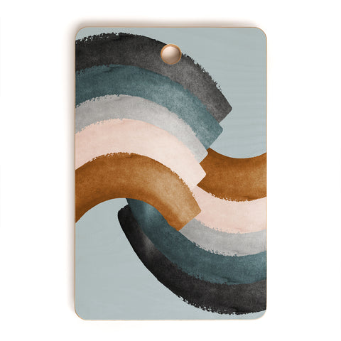 Gale Switzer Brushstroke rainbows teal Cutting Board Rectangle